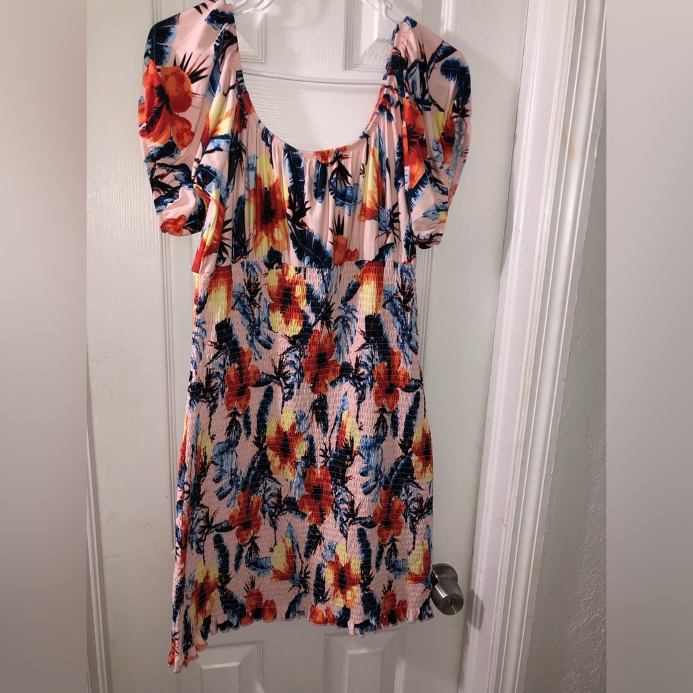 Cute Pink Multicolored Mini Dress